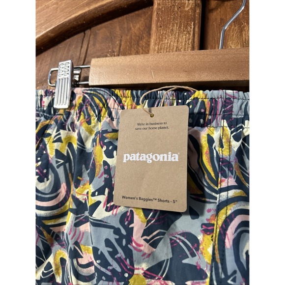 NWT Women's Patagonia 5" Baggies Shorts Nylon Pockets $69 Wild Botanist 57059 MD - Picture 5 of 11
